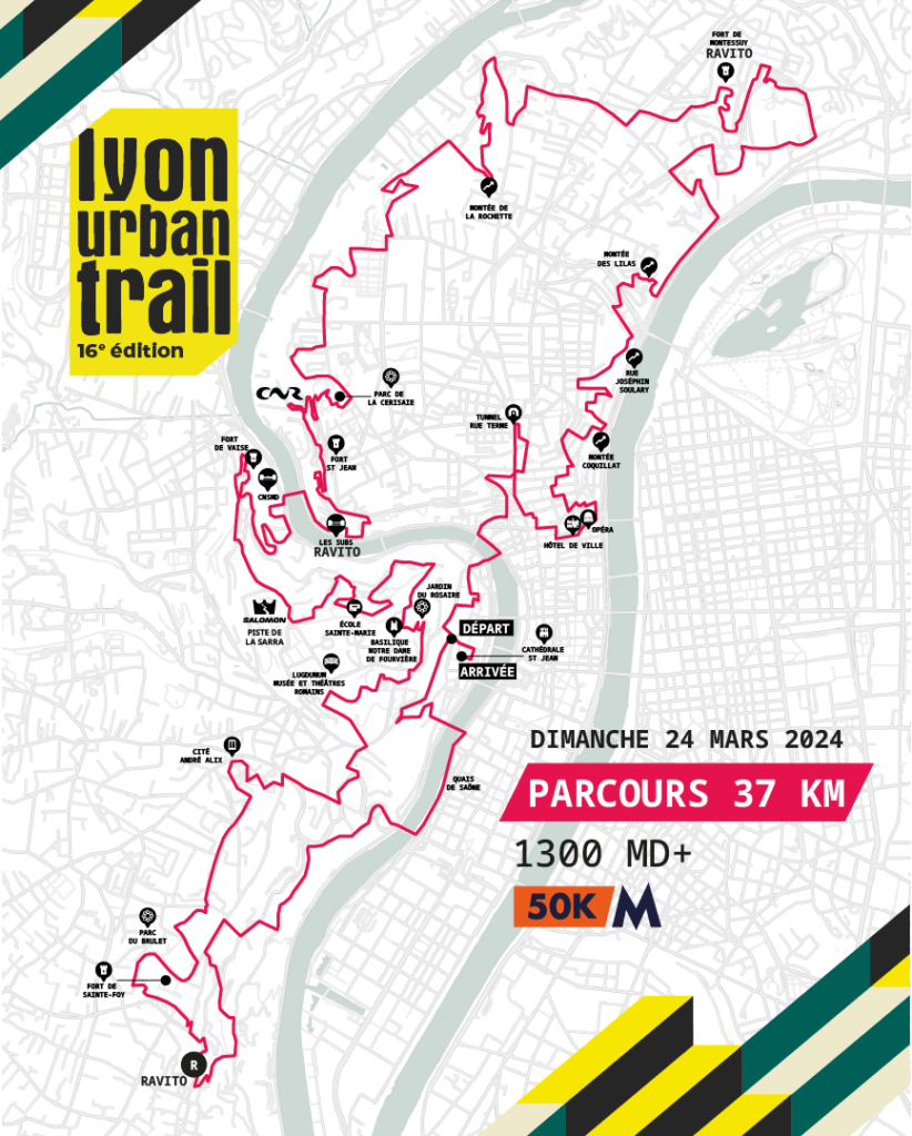 LES PARCOURS 2024 Lyon Urban Trail