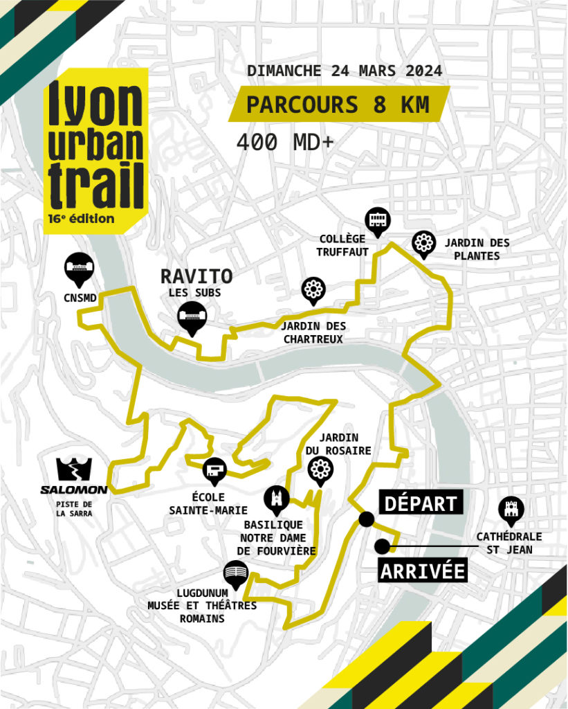 LES PARCOURS 2024 Lyon Urban Trail